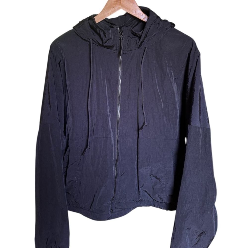 PINK Victoria's Secret Black Hooded Windbreaker